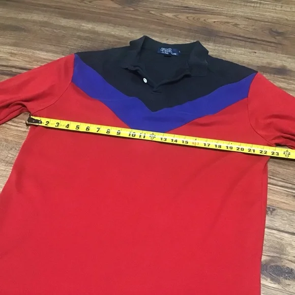 GUC POLO Ralph Lauren suicide skier long sleeve polo sz L